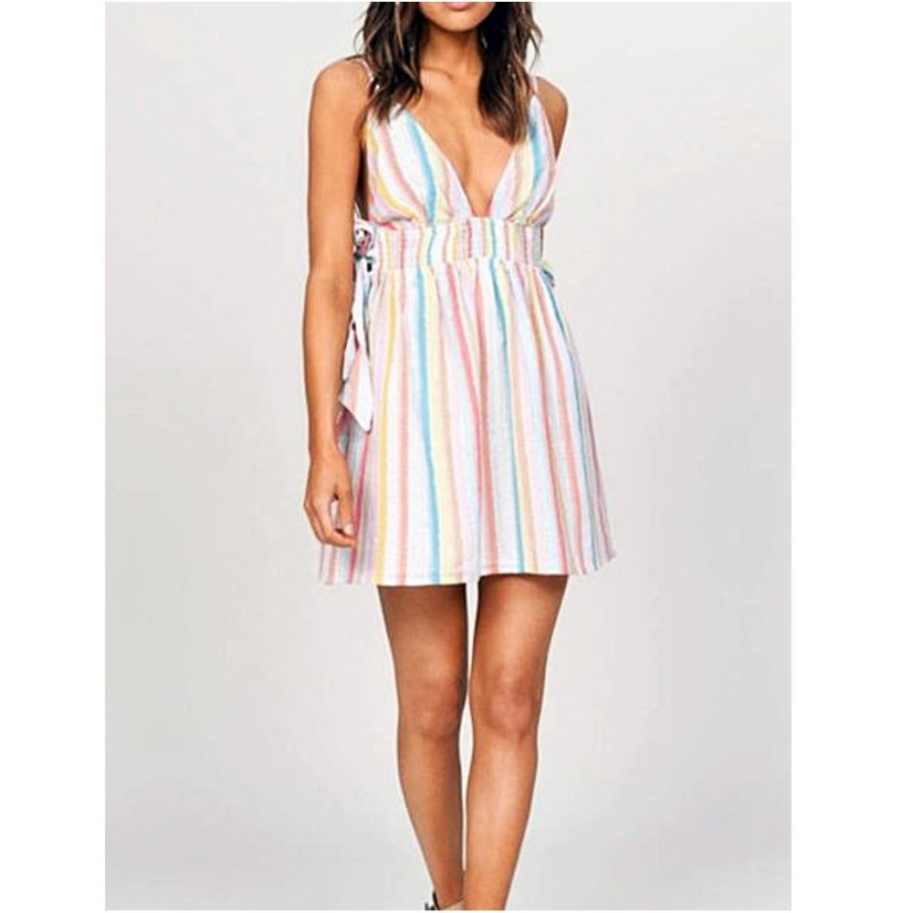 NWT Tobi Rainbow Stripe Mini Dress
